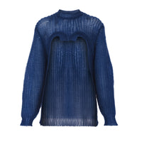Pull déstructuré en maille technique - Warm Royal Blue