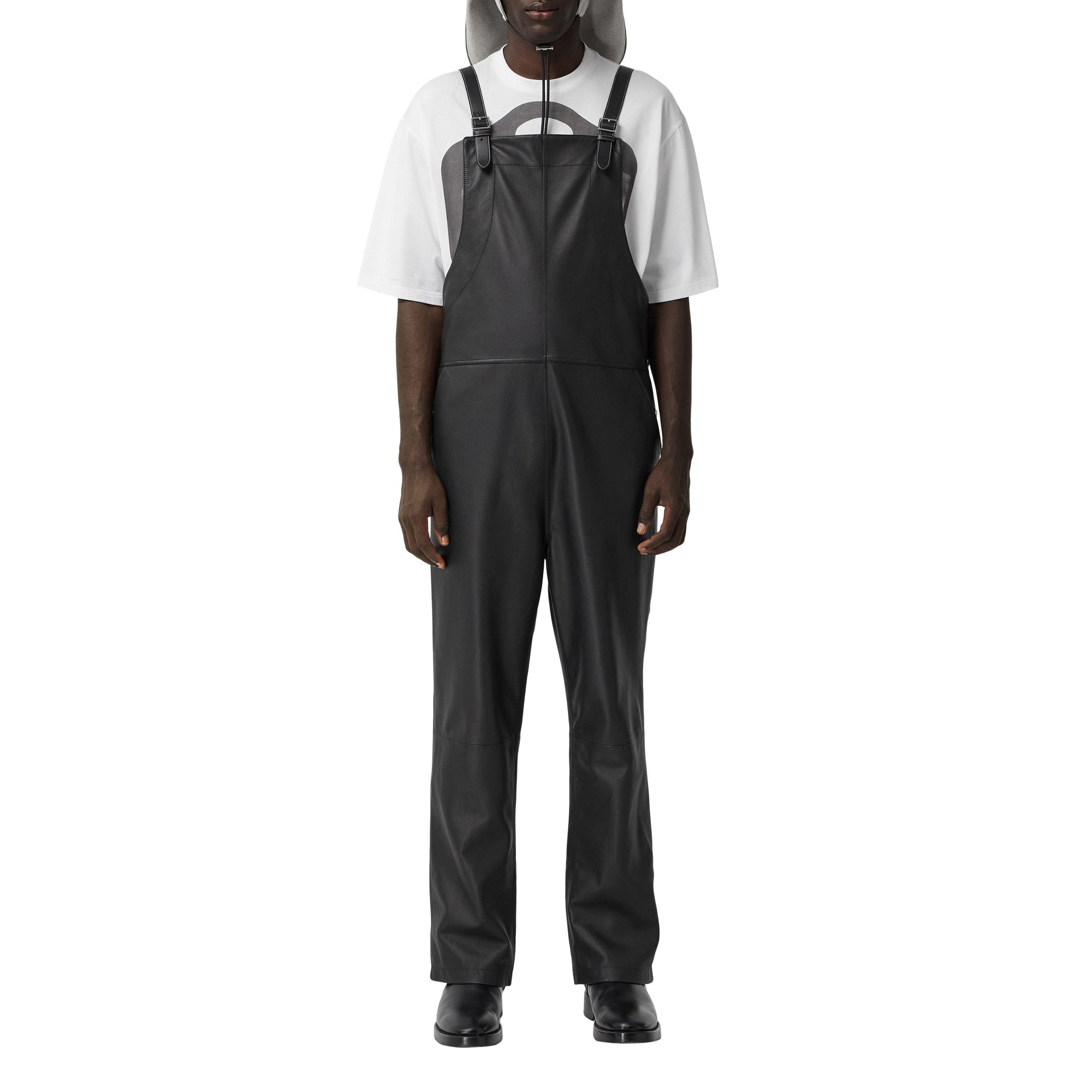 Salopette en cuir avec aileron de requin - Black