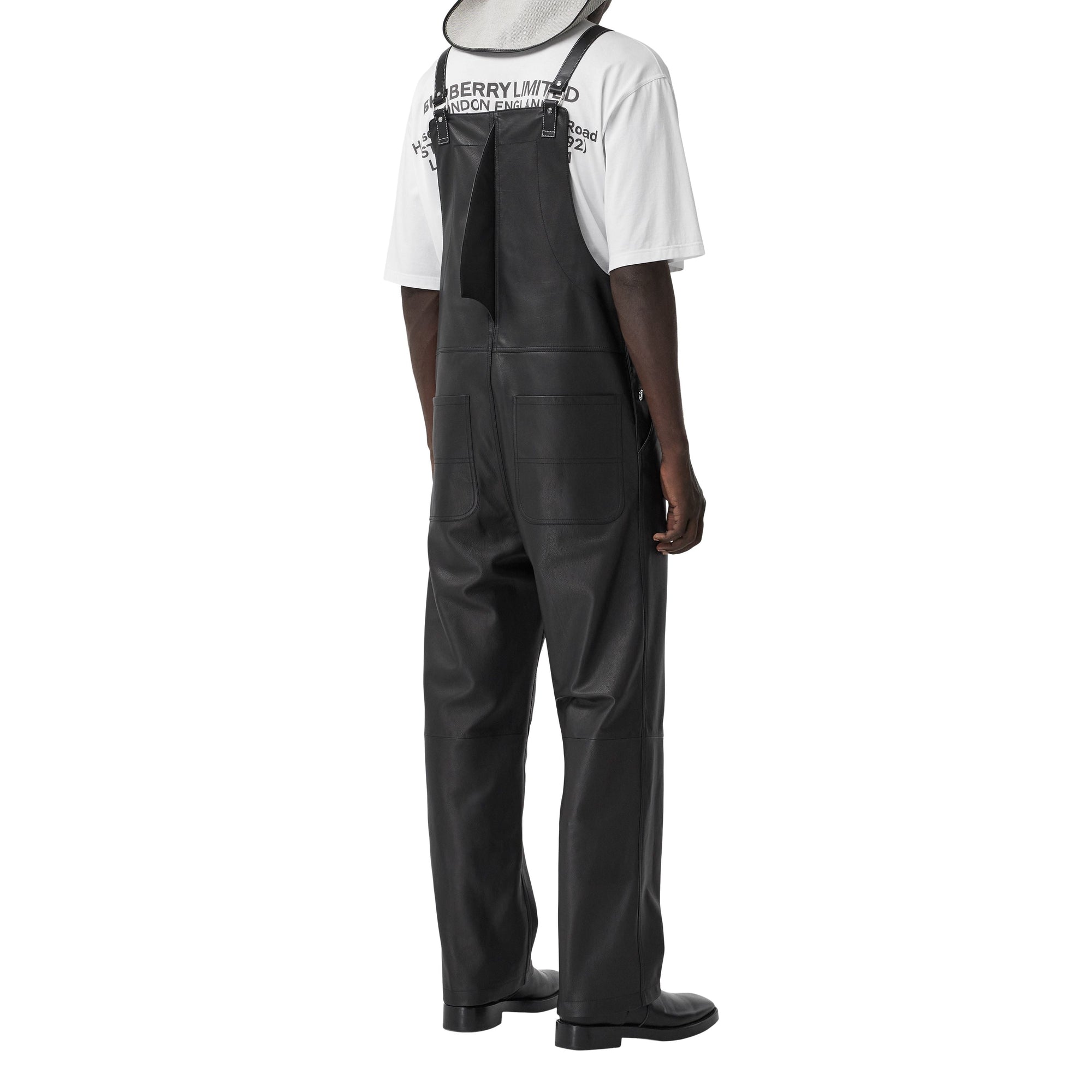 Salopette en cuir avec aileron de requin - Black