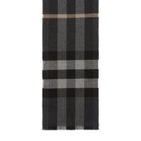 Écharpe à carreaux éclatés géants à franges x lash en cachemire - Mid Grey Melange