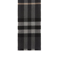 Écharpe à carreaux éclatés géants à franges x lash en cachemire - Mid Grey Melange