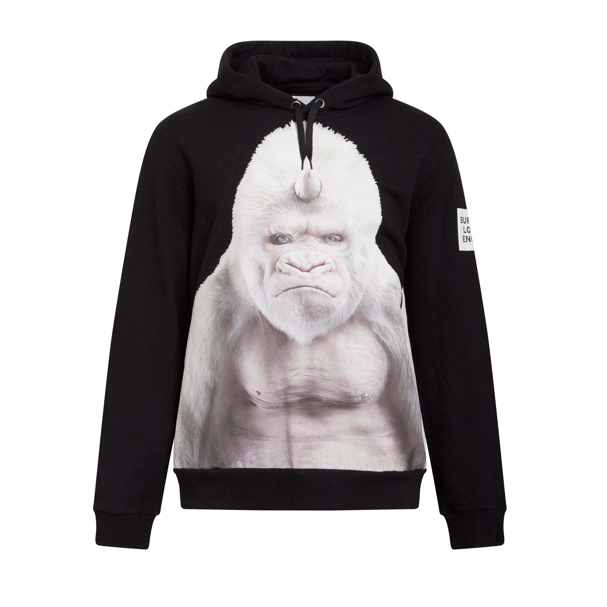 Sweat-shirt à capuche en coton avec imprimé gorille - Black