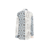 Chemise en soie à imprimé gorille et cachemire - White & Black