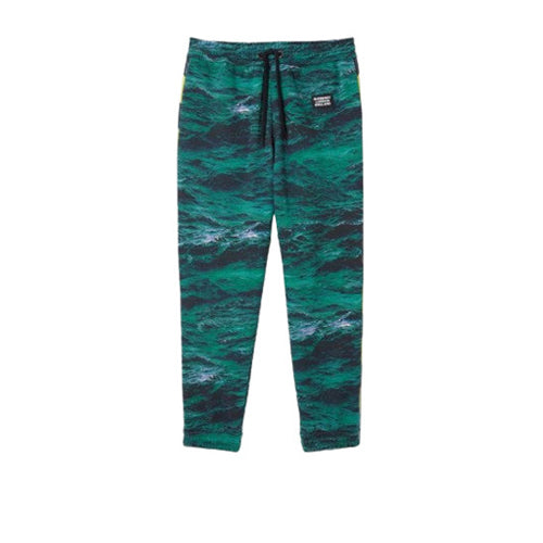 Pantalon de survêtement en coton à imprimé marin avec bandes - Deep Teal