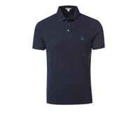 Polo avec patte en check - True Navy
