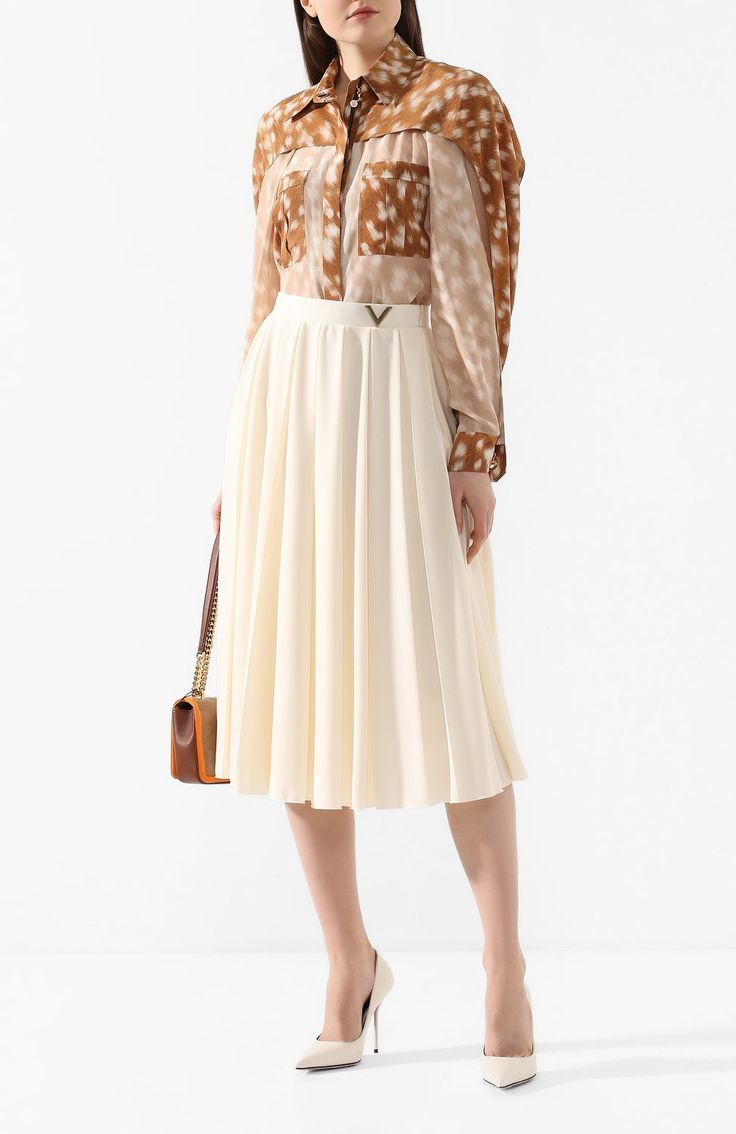Chemise Bambi en soie - Marron & Blanc
