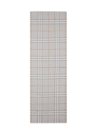 Écharpe légère en laine et soie check - Light Grey