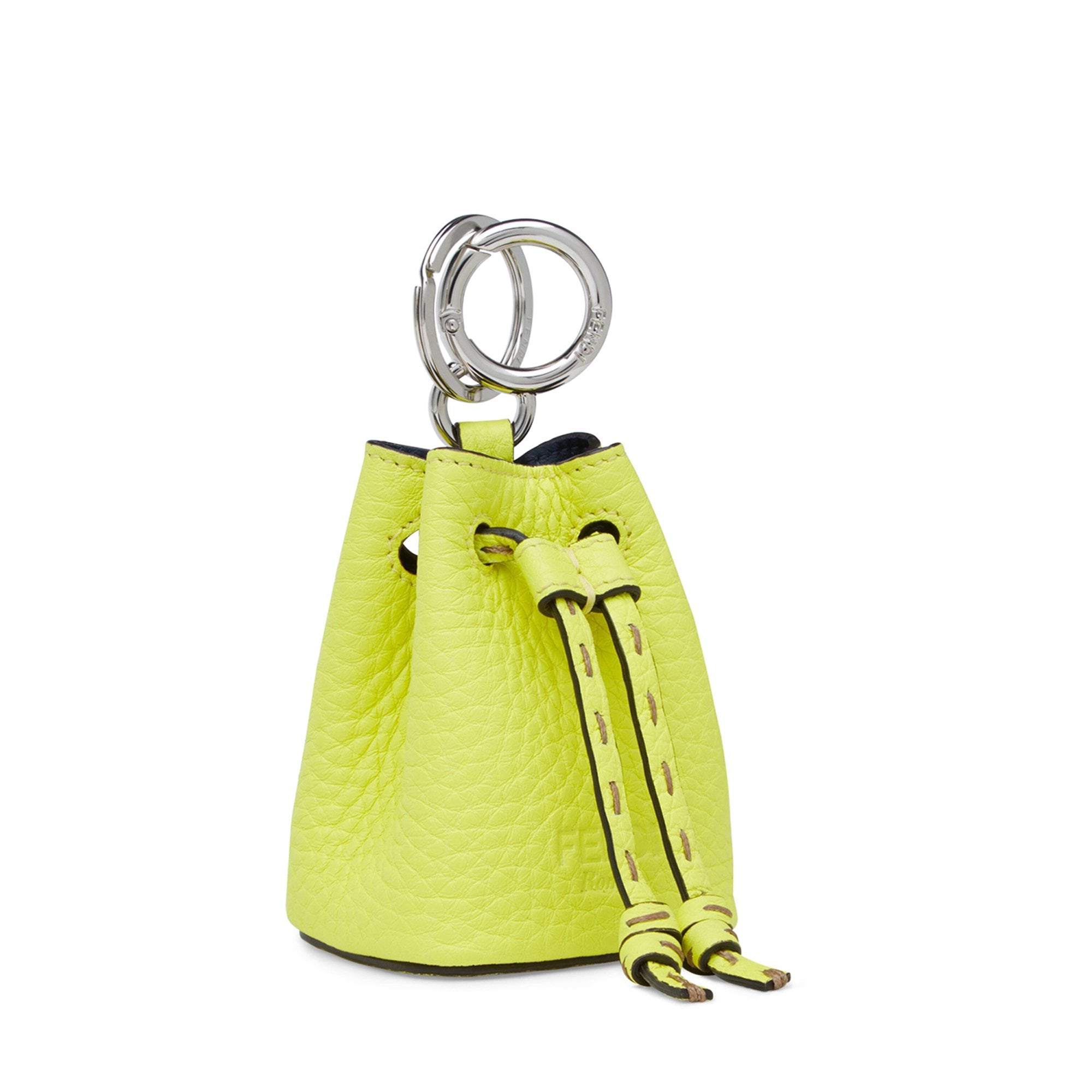 Mini sac seau Mon Tresor en cuir - Jaune