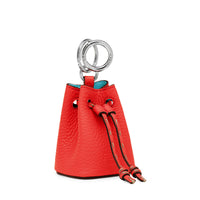 Mini sac seau Mon Tresor en cuir - Rouge