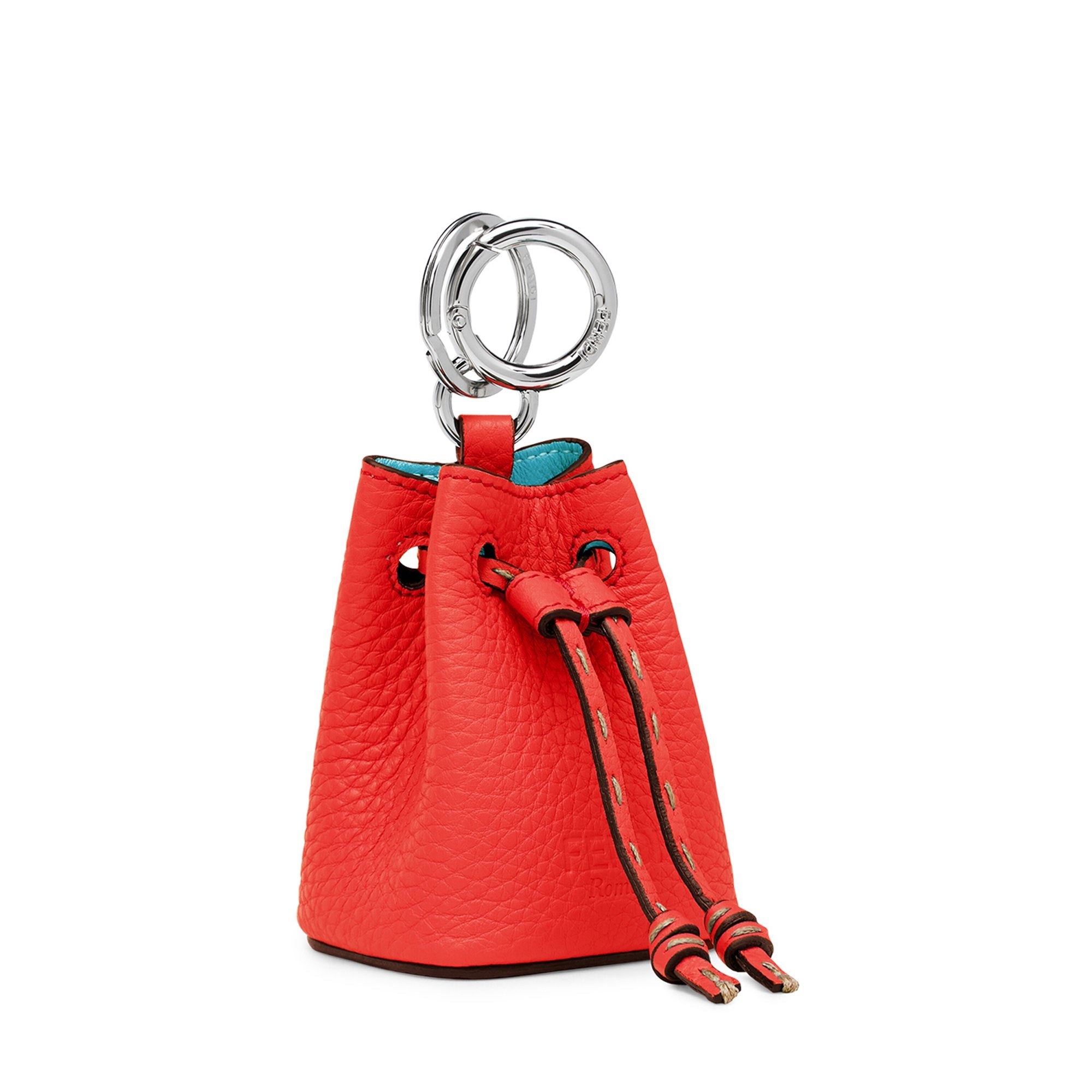 Mini sac seau Mon Tresor en cuir - Rouge