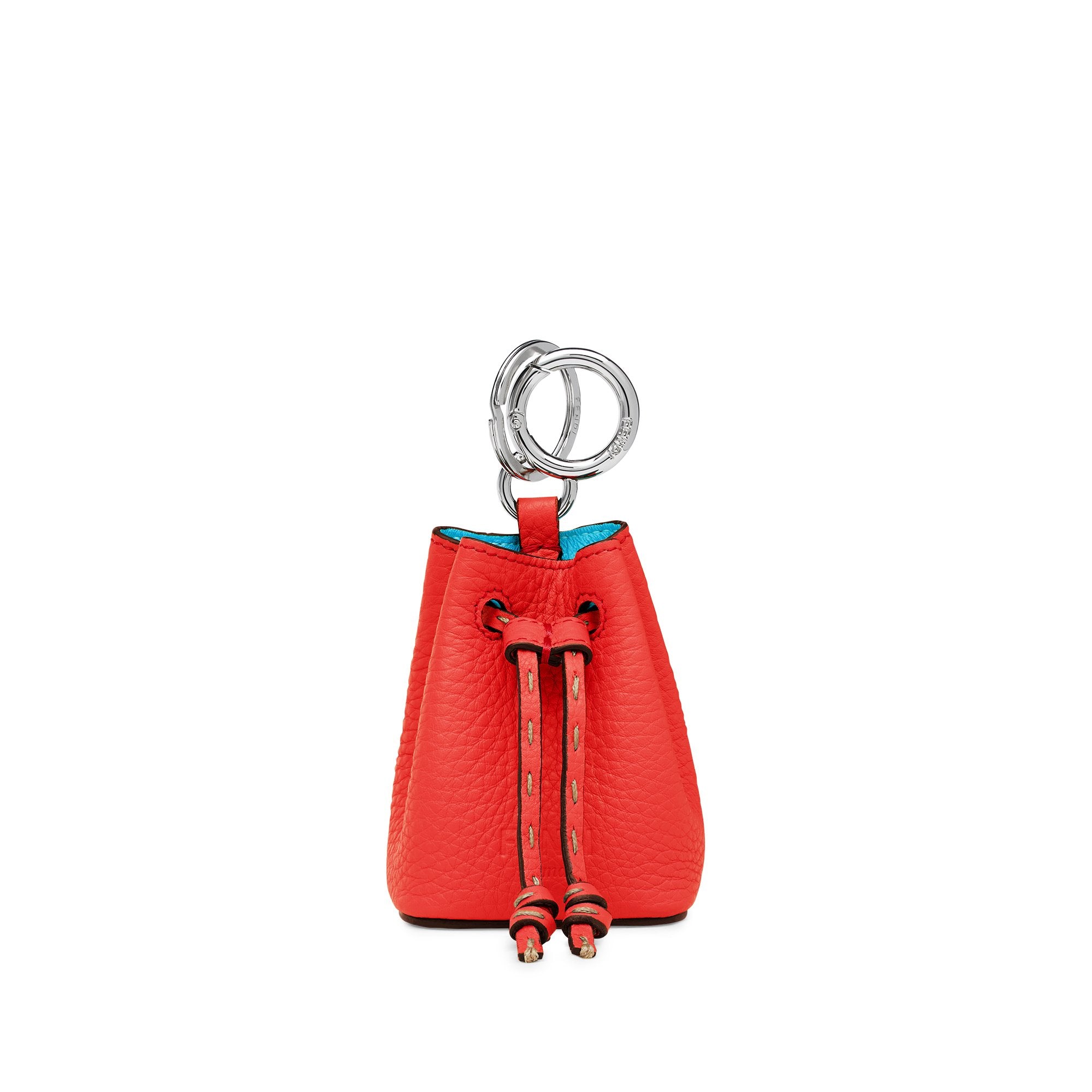 Mini sac seau Mon Tresor en cuir - Rouge
