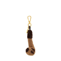 Porte-clés FF en peau de mouton - Marron