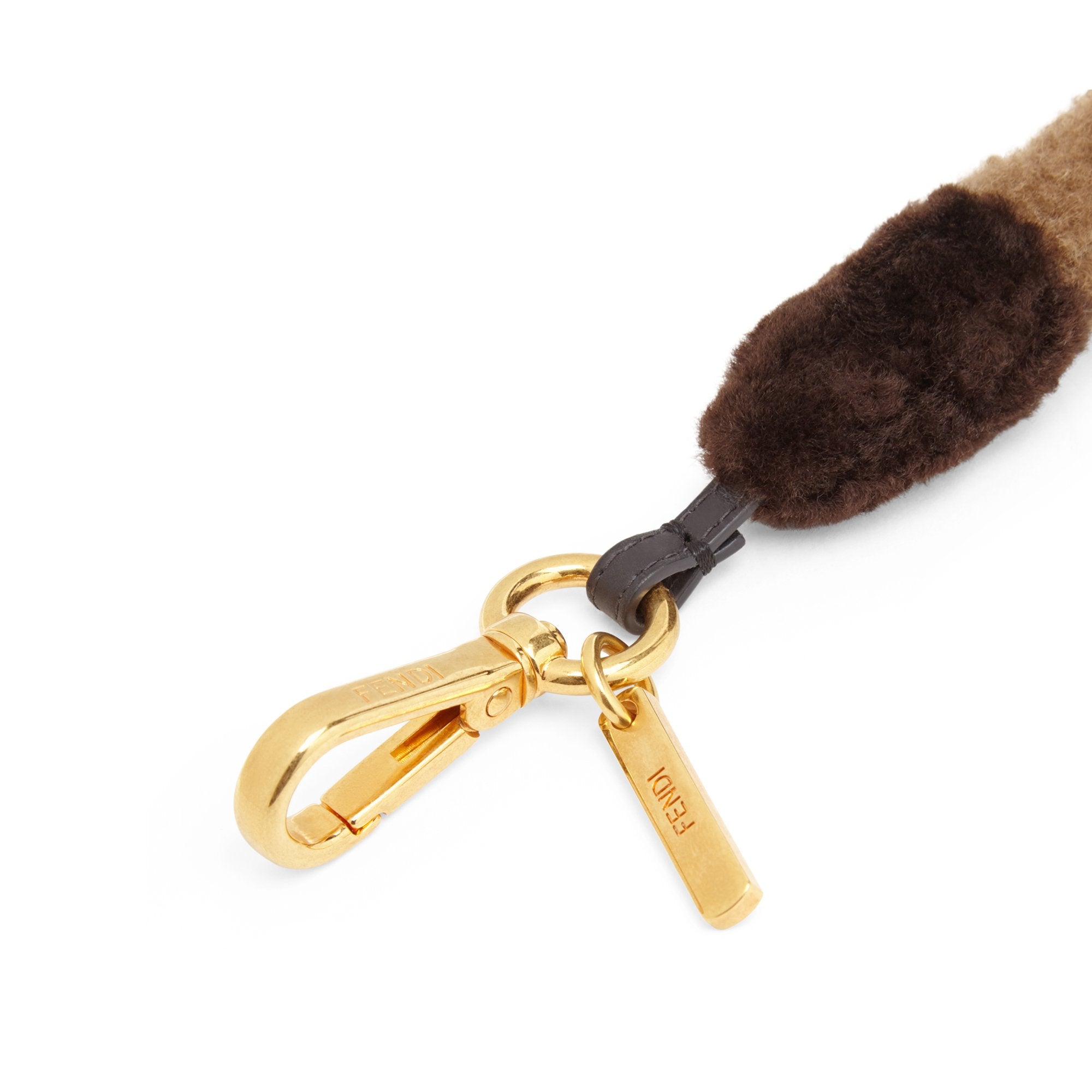 Porte-clés FF en peau de mouton - Marron
