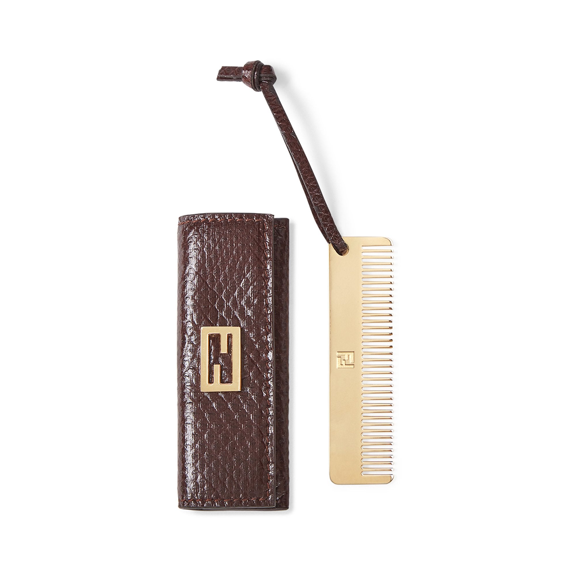 Porte-peigne en cuir - Marron