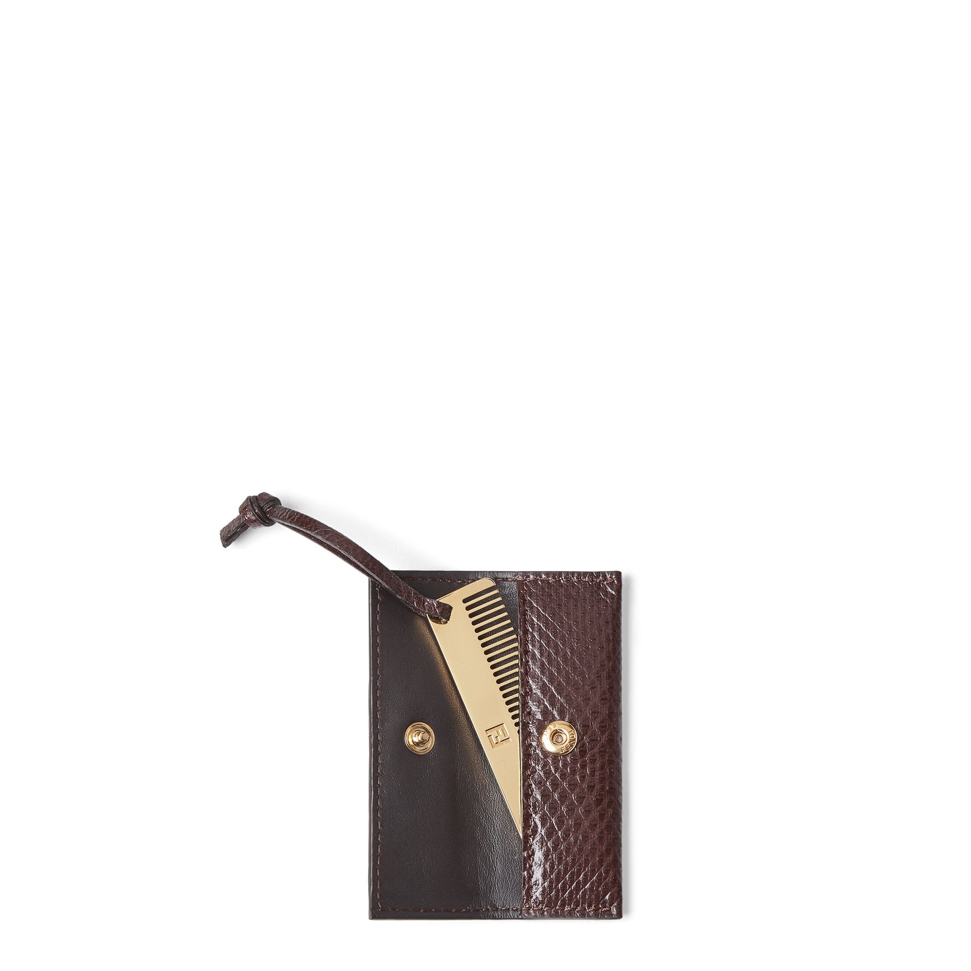 Porte-peigne en cuir - Marron