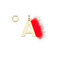 Pendentif Abclick « A » - Doré & Rouge