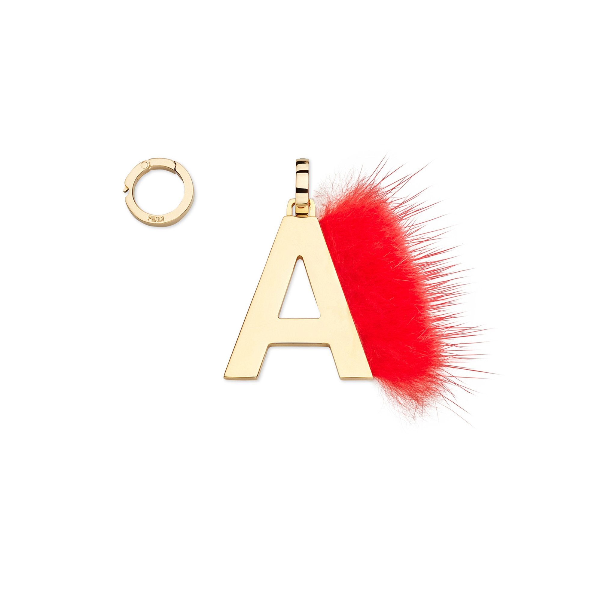 Pendentif Abclick « A » - Doré & Rouge