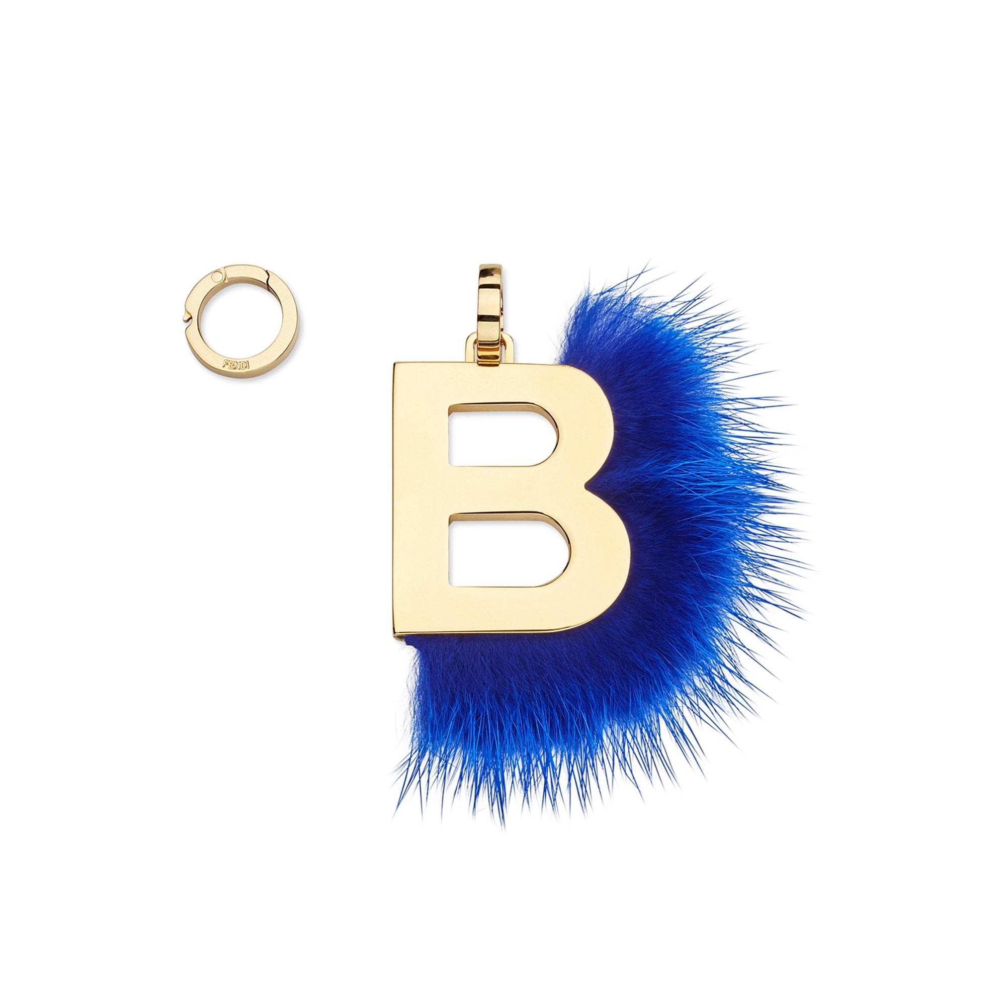 Pendentif Abclick « B » - Doré & Bleu