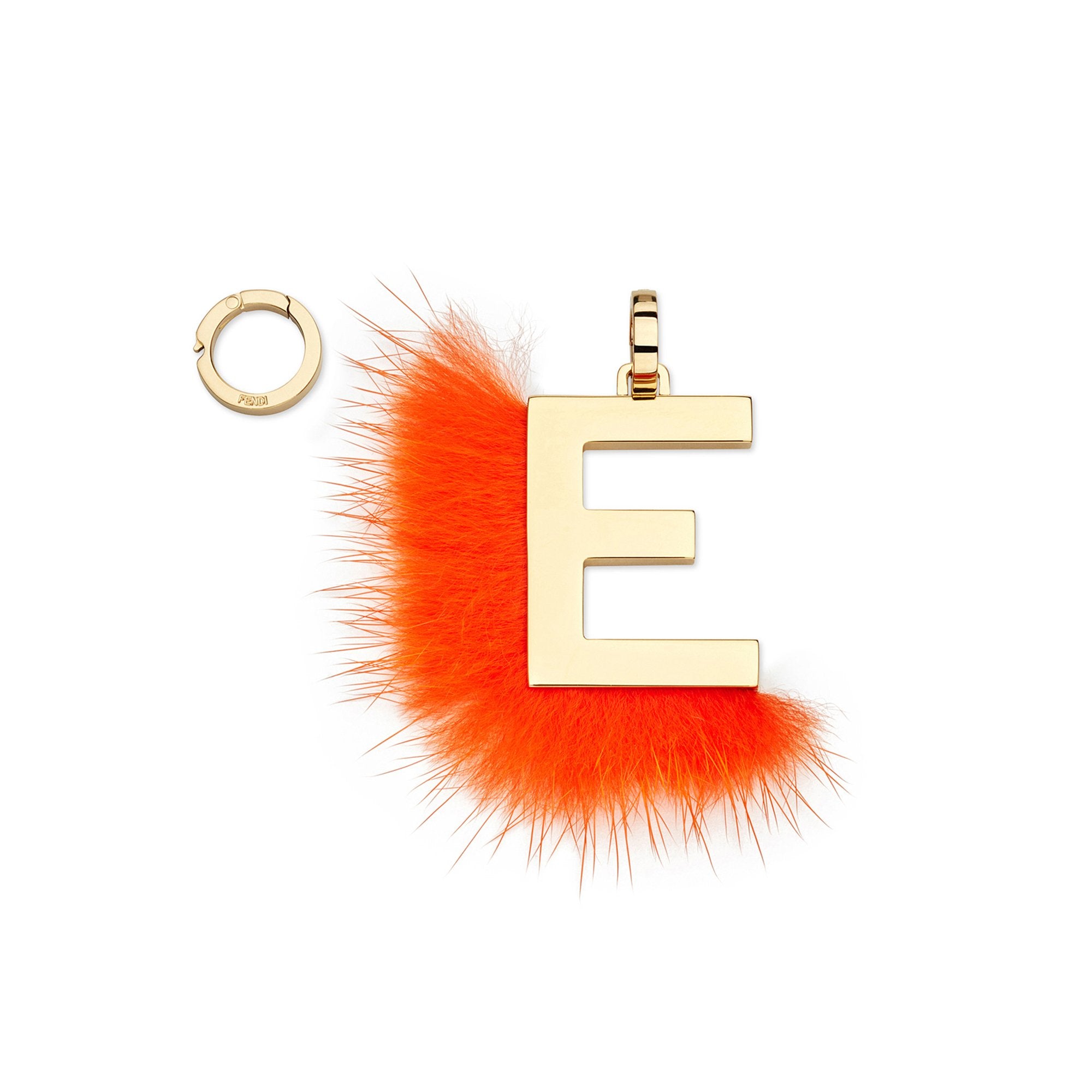 Pendentif Abclick « E » - Doré & Orange