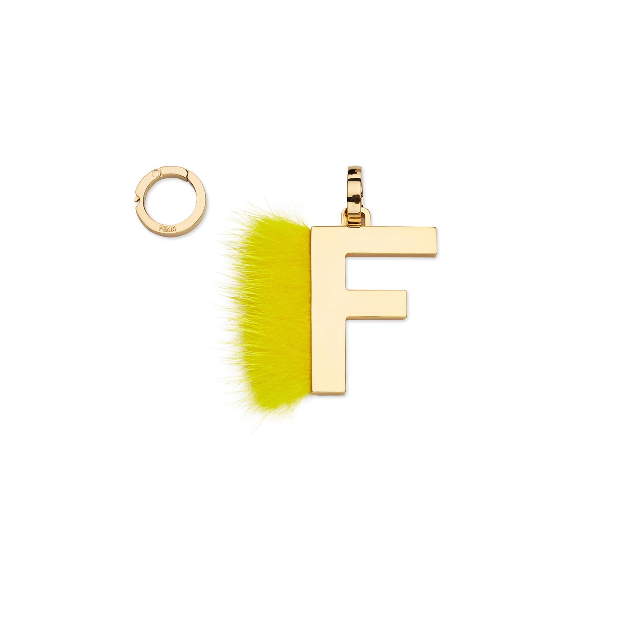 Pendentif Abclick « F » - Doré & Jaune