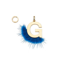 Pendentif Abclick « G » - Doré & Bleu