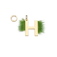 Pendentif Abclick « H » - Doré & Vert