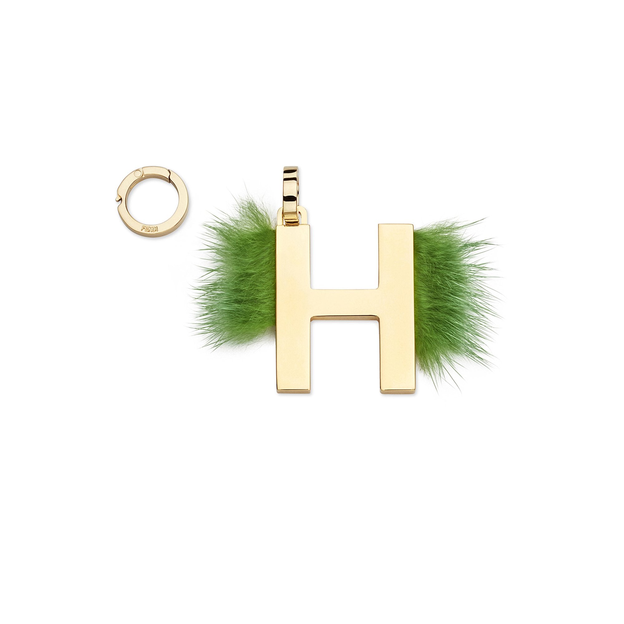 Pendentif Abclick « H » - Doré & Vert