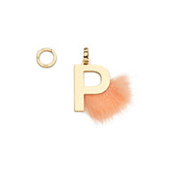 Pendentif Abclick « P » - Doré & Rose
