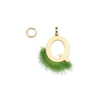 Pendentif Abclick « Q » - Doré & Vert