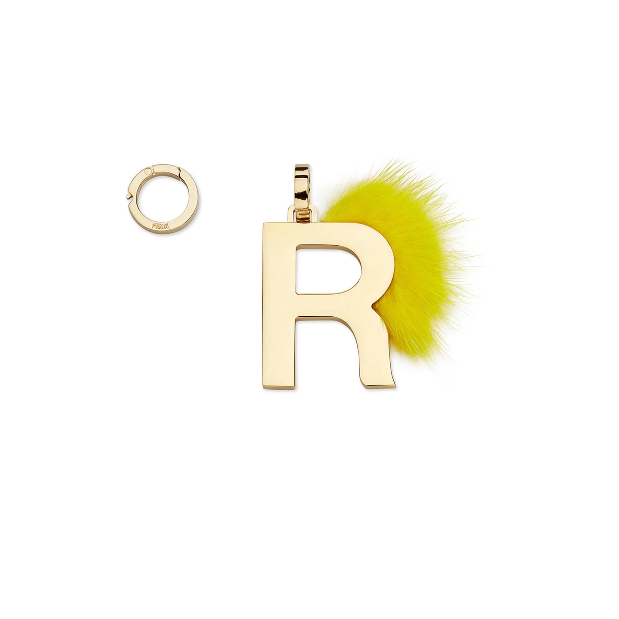 Pendentif Abclick « R » - Doré & Jaune