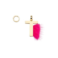 Pendentif Abclick « T » - Doré & Rose