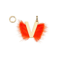 Pendentif Abclick « V » - Doré & Orange
