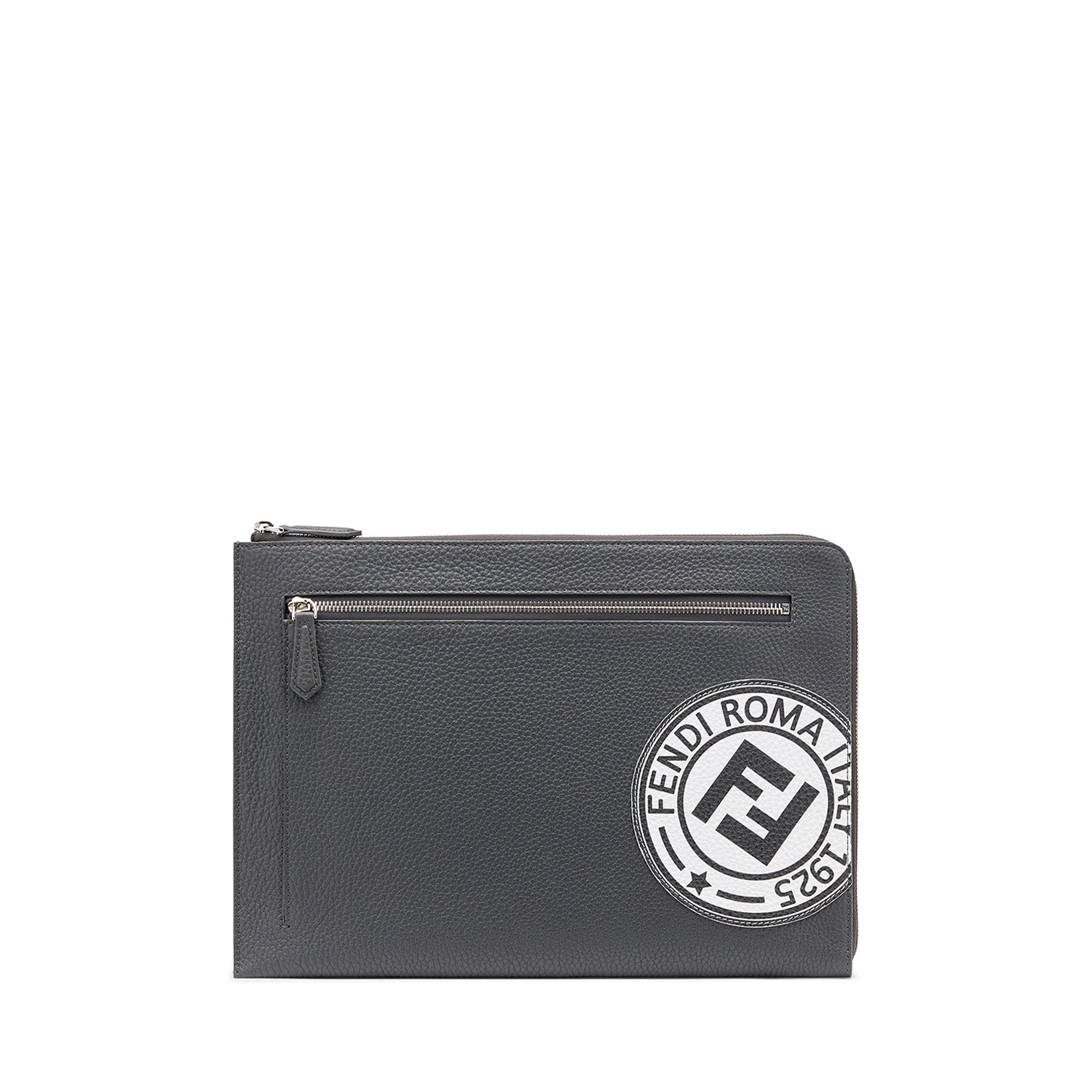 Porte-documents Fendi Stamp en cuir - Gris