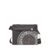 Messenger Fendi Stamp en cuir - Noir