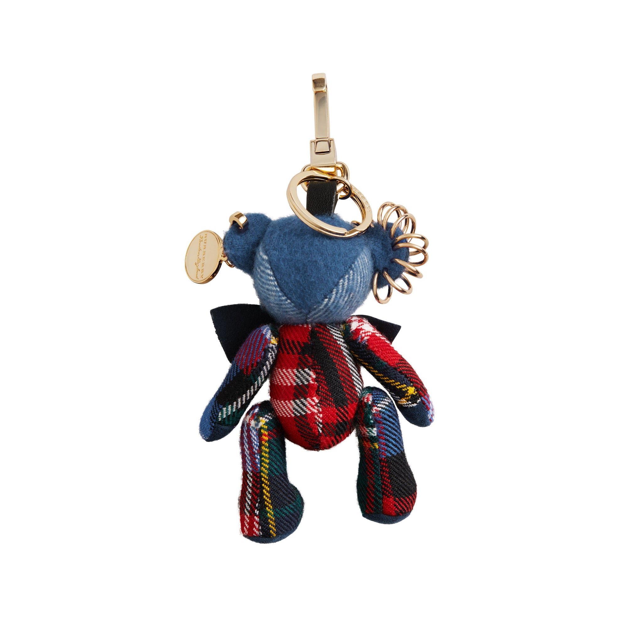 Porte-clés Thomas Bear orné d'une épingle en cachemire - Cadet Blue