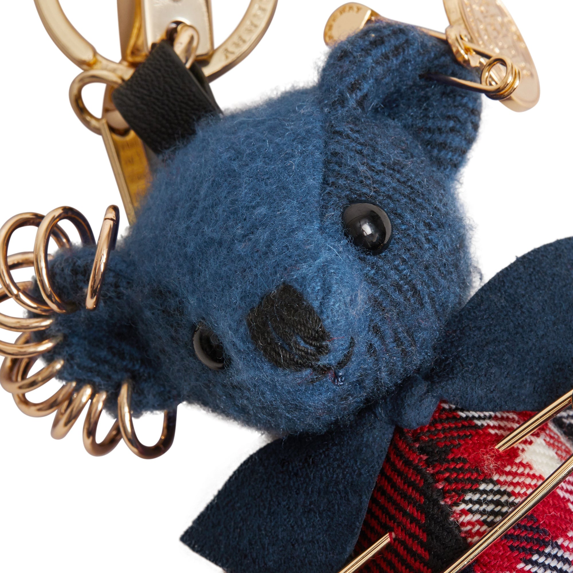 Porte-clés Thomas Bear orné d'une épingle en cachemire - Cadet Blue