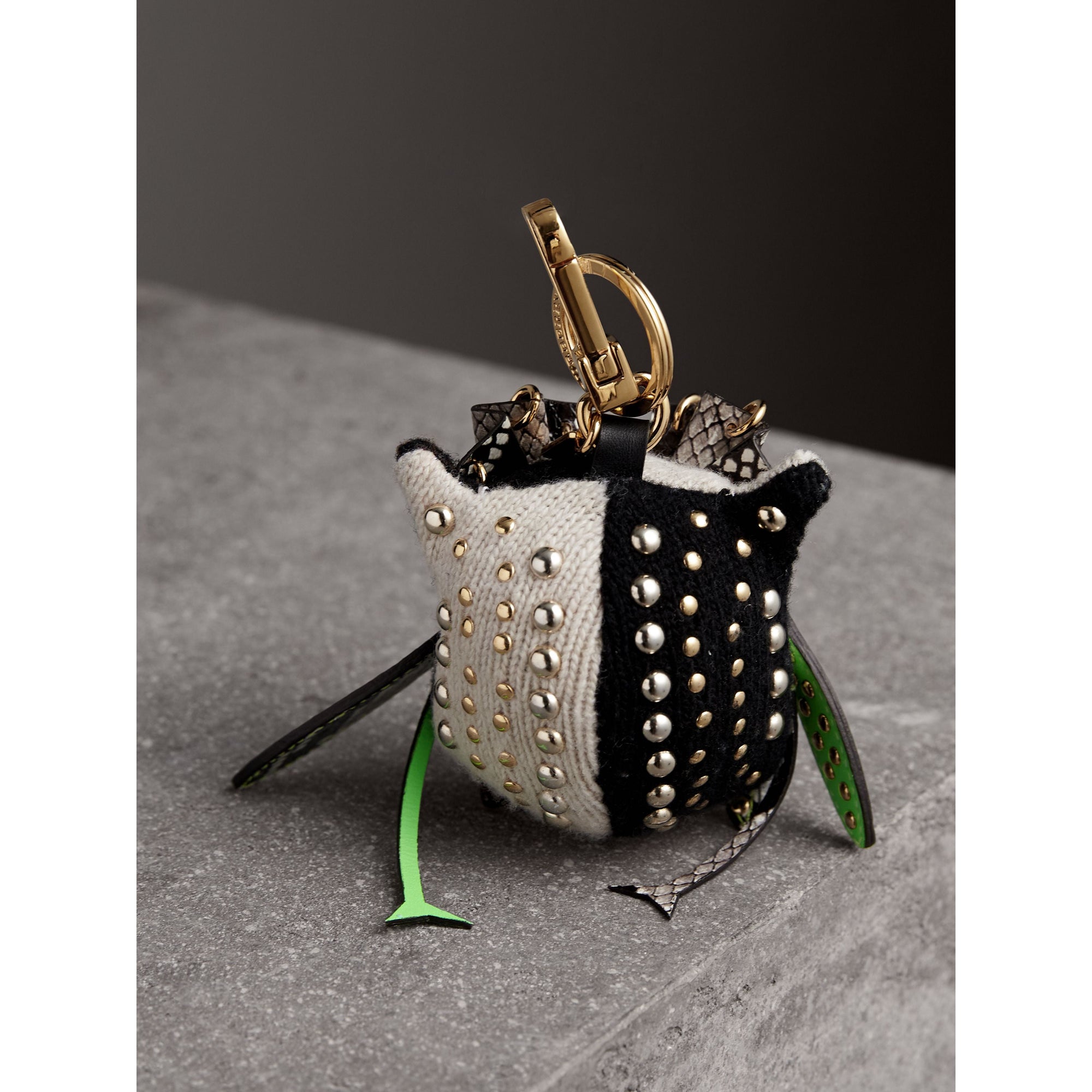 Bijou porte-clés en laine Mavis la Chouette en cachemire - Stone Multi