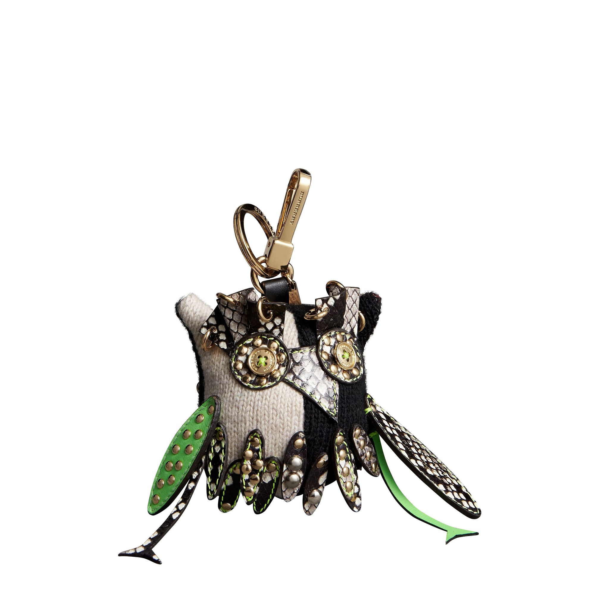 Bijou porte-clés en laine Mavis la Chouette en cachemire - Stone Multi
