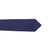 Cravate fine en sergé de soie à motif check - Navy