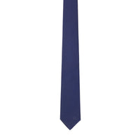 Cravate fine en sergé de soie à motif check - Navy