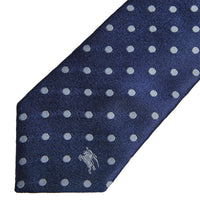 Cravate en soie à pois moderne - Bright Navy