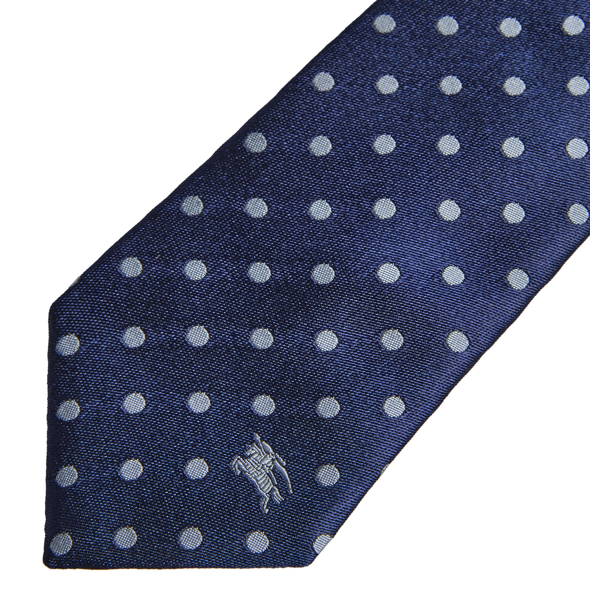 Cravate en soie à pois moderne - Bright Navy