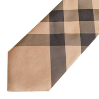 Cravate moderne en soie à motif check - Camel Check
