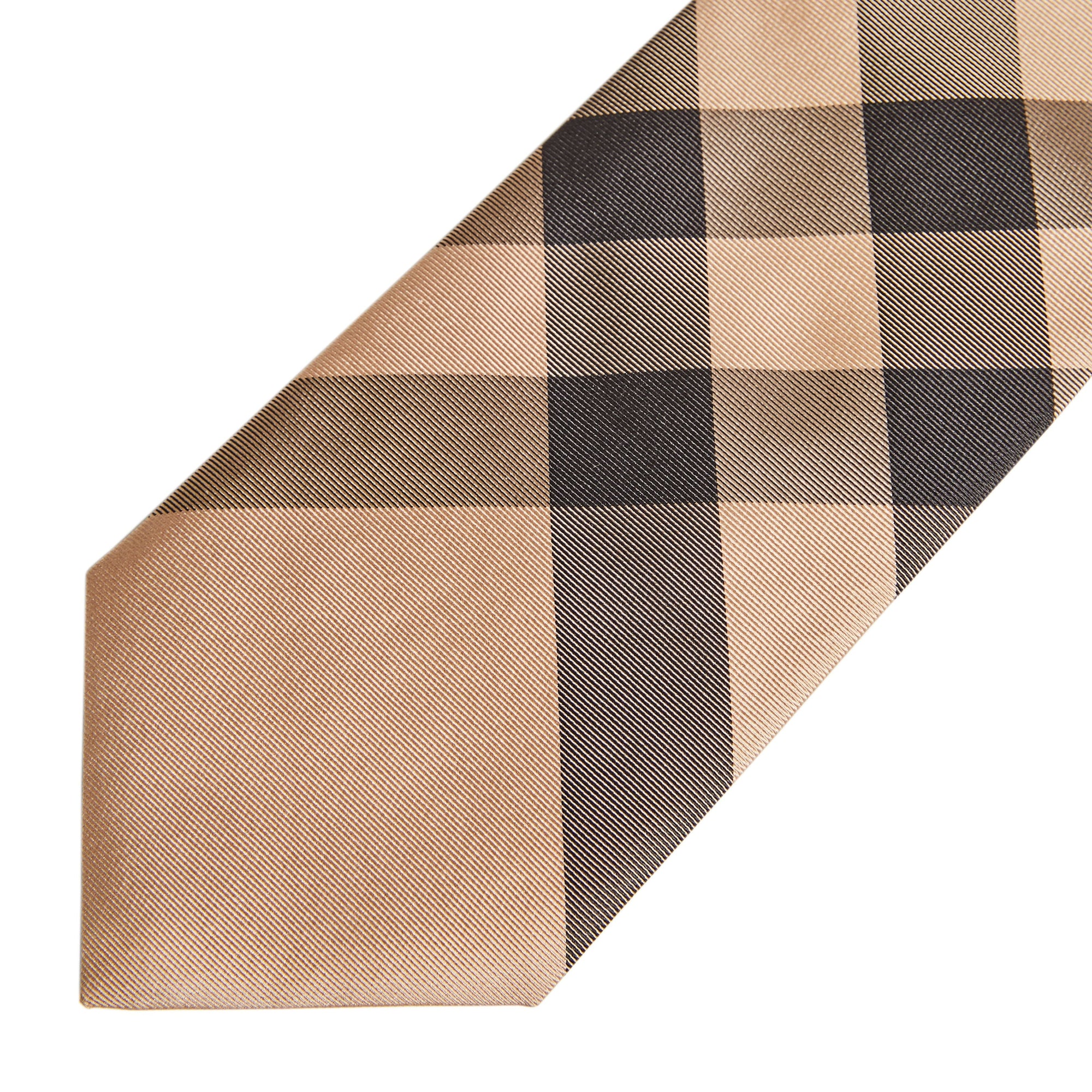 Cravate moderne en soie à motif check - Camel Check