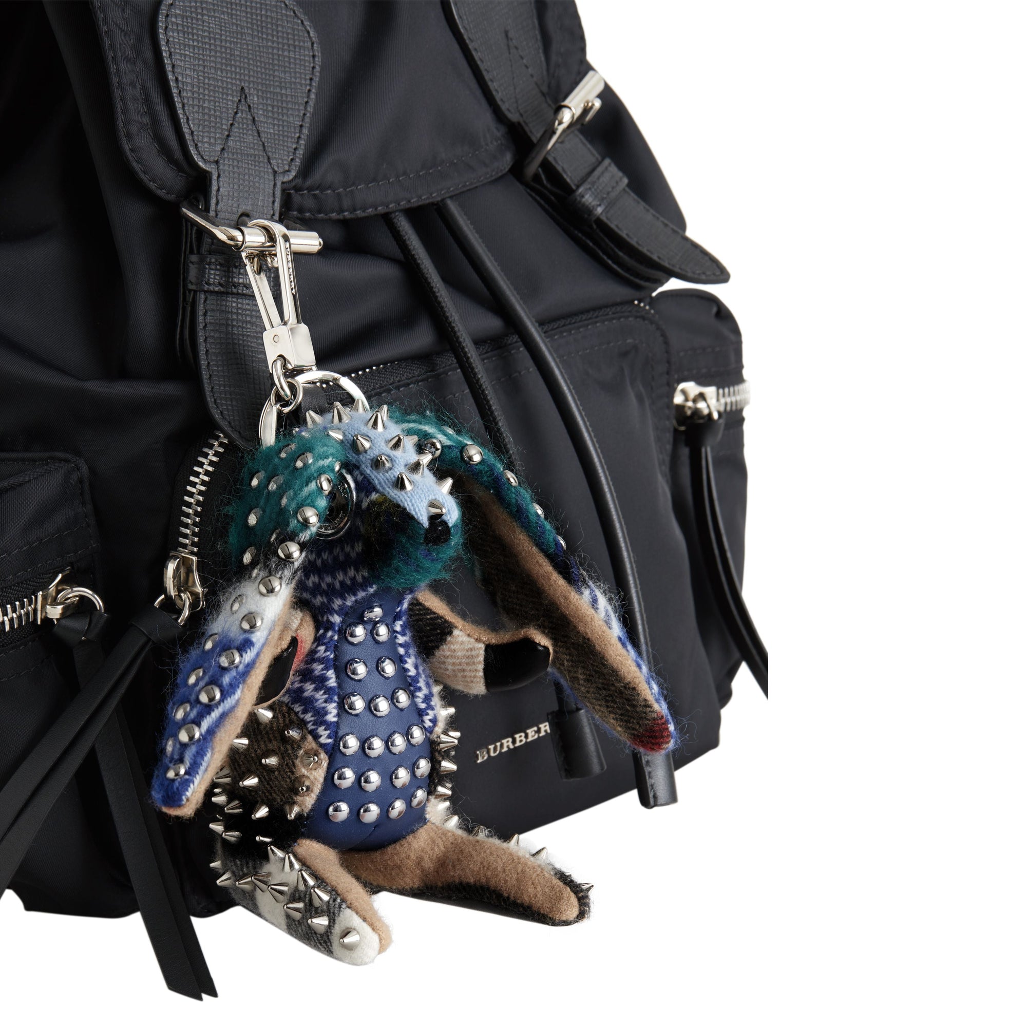 Bijou porte-clés en cachemire Vera le Lièvre - Navy Multi