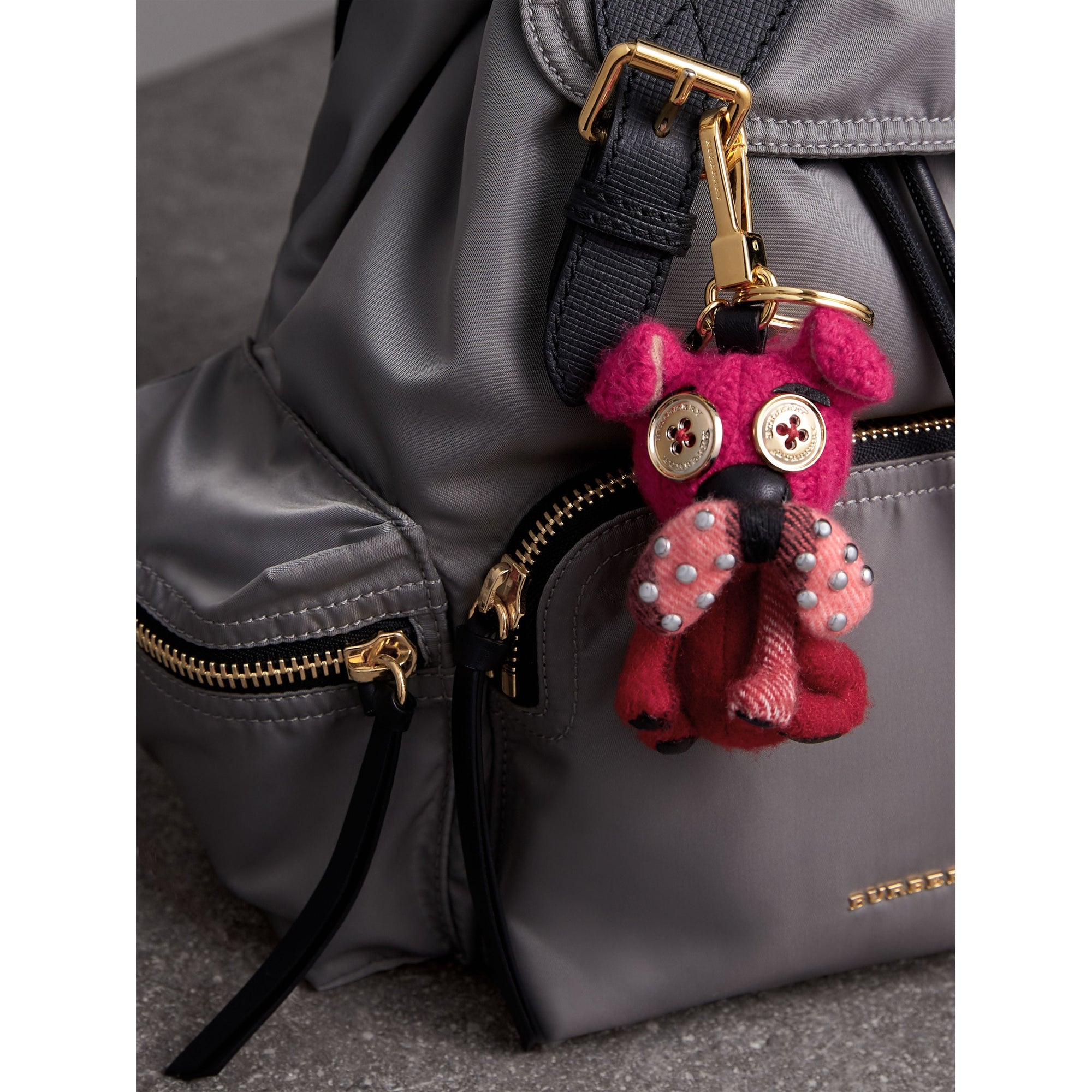 Bijou porte-clés en cachemire Seymour le Bouledogue - Parade Red