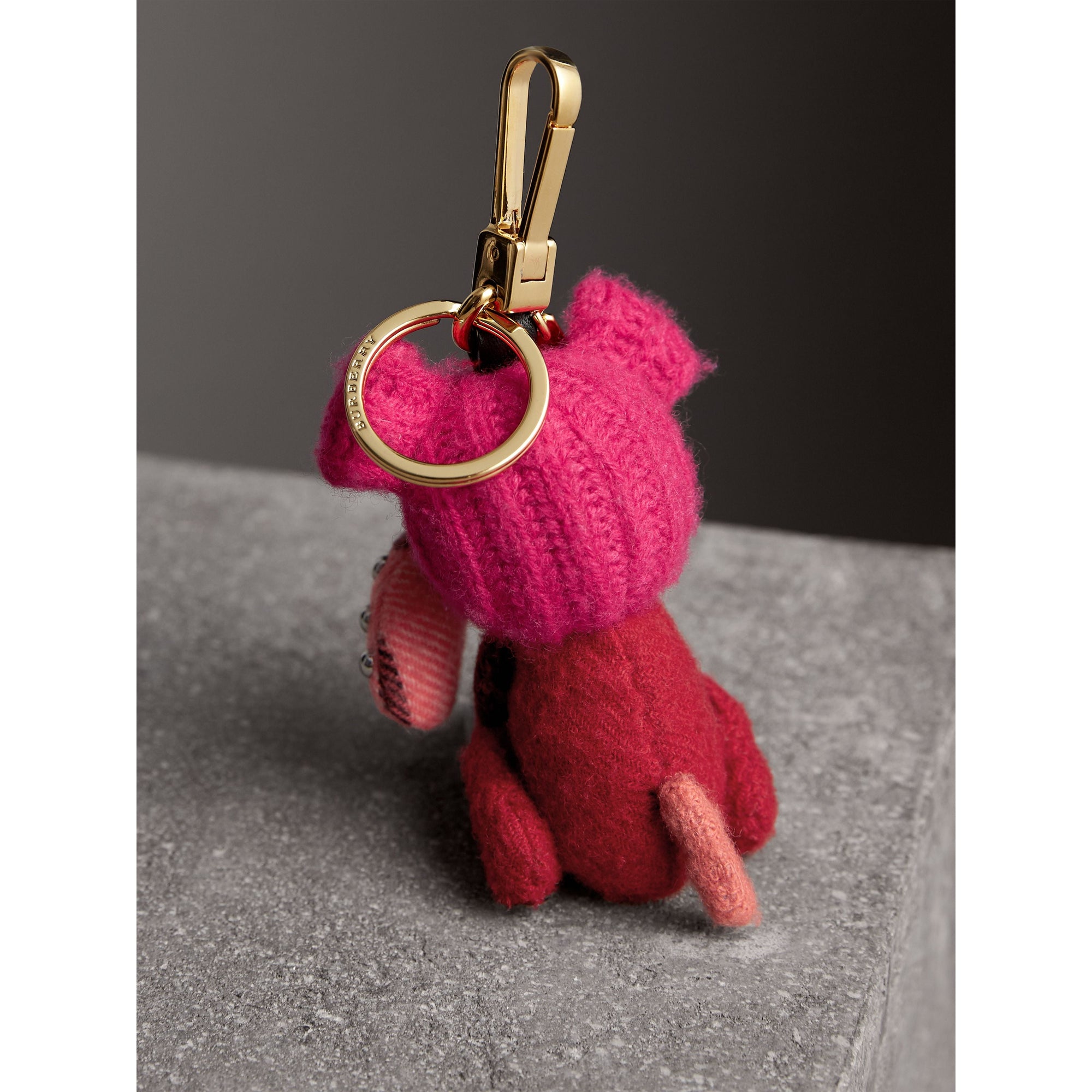 Bijou porte-clés en cachemire Seymour le Bouledogue - Parade Red