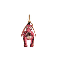Bijou porte-clés en cachemire Sandra le Basset - Parade Red Multi