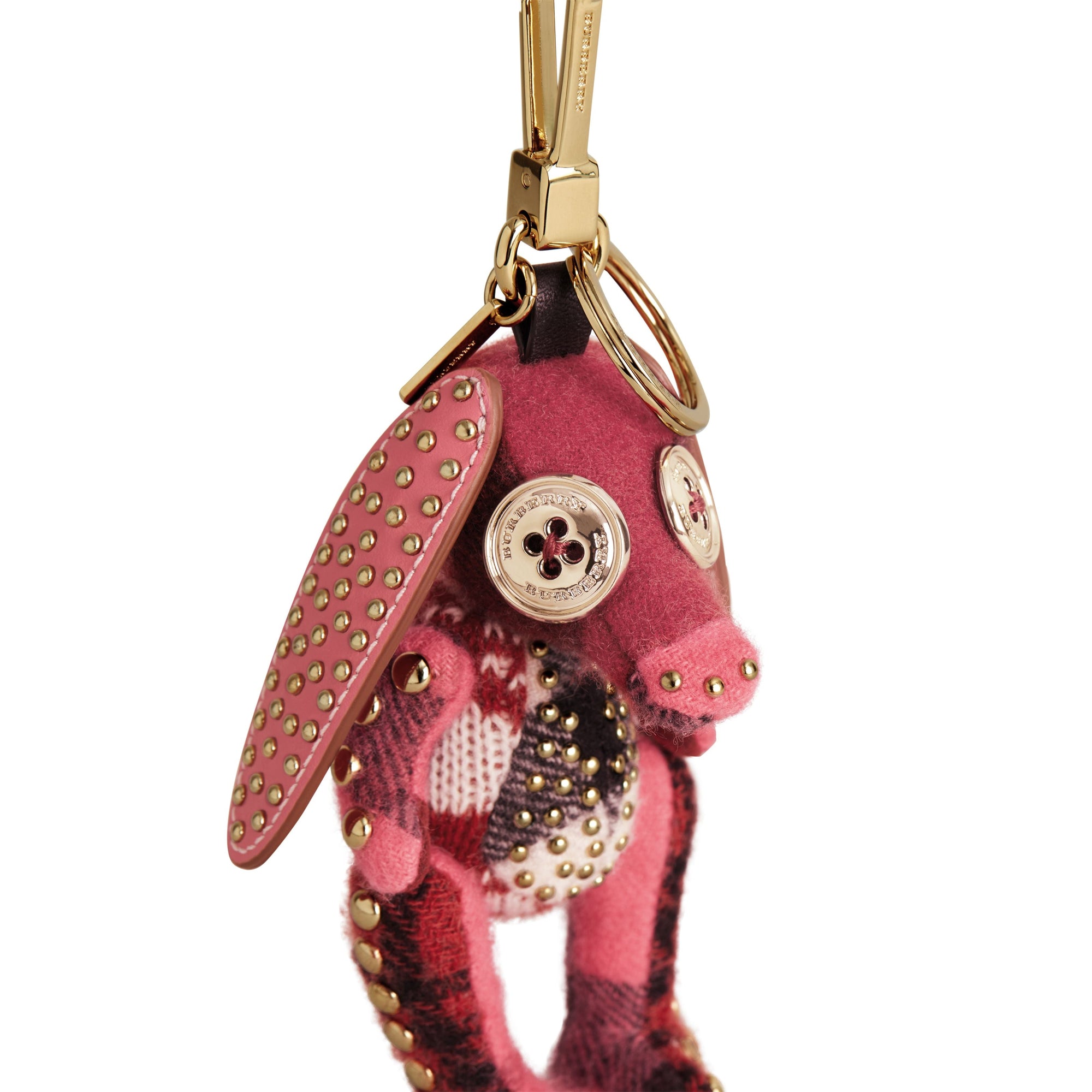 Bijou porte-clés en cachemire Sandra le Basset - Parade Red Multi