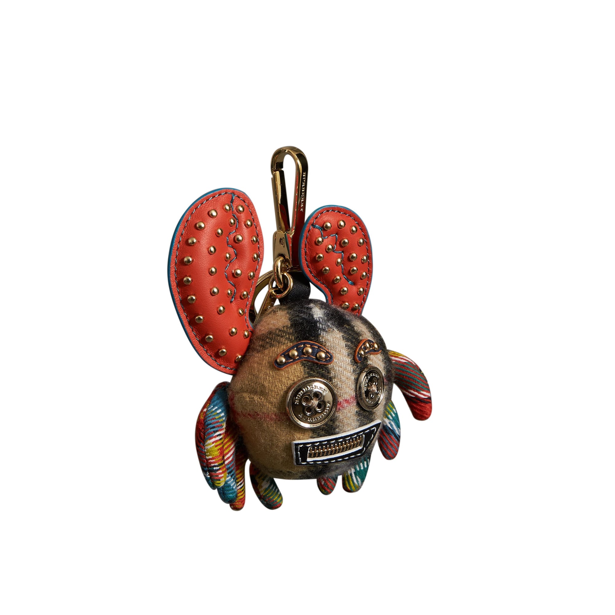 Bijou porte-clés en cachemire Paul le Crabe - Antique Yellow Multi